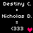 Pixel art displays two identical equations with names, plus signs, equals signs, and heart symbols in pink and magenta on black background.