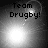 Four grayscale display "Team Drugby!" text over a bright central light with a small circular glow below, each showing a different light intensity and glow position