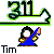 Pixelated character in blue robe with yellow accents holding a blue staff, positioned below green '311' text on gray background.