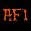 A black background displays orange 'AFI' text above a white bat-like creature with wings, changing from full body to partial forms across frames.