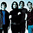 A 2x2 contact sheet of a pixelated animated icon featuring four figures, text, and a logo on light blue backgrounds with gray transparency.