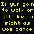 Yellow pixelated text on black background with blue highlighted sections, repeating a phrase about walking on thin ice and dancing.