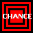 Four red and black square frames with white text 'CHANCE' overlaid, arranged in a on a black background