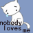 A contact sheet of 11 animated frames showing a white cartoon cat with tears and the text "nobody loves me" on a blue background, where the word "loves" alternates between black and red across frames.
