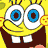 Yellow background with Spongebob Squarepants and Patrick Star characters in various poses, text reading 'THE QUEST IS ON' and a life preserver logo.
