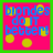 nine identical square icons with pink backgrounds, yellow polka dots, and blue text reading "blondes do IT better!" with one green "blondes" variation