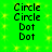 Green background with yellow dots and black text reading Circle, Circle, Dot, Dot repeated in two vertical