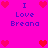 Pixelated icon with bright pink background displaying "I Love Breana" text and red heart symbols in multiple arrangements.