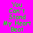 Green pixelated text "You Can't Stand My Heart Beat" on a split background of bright pink and red squares.