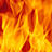 Pixelated orange and red flame-like pattern on left, blue background with red pixelated text reading "HA you're Funny! when u try d act strai" on right.