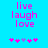 Pixelated text 'live laugh love' in pink on cyan background with five star-like symbols below, two variations of the symbol arrangement visible.