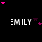 Black background with repeated 'EMILY' text and pink/purple star animations in a