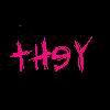 A static image with pink handwritten-style text on a black background, arranged in three of three words each