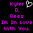 Pixelated text and a heart symbol on black background, with two identical side-by-side layouts showing name and phrase.