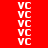Red background with white 'VC' text repeated in vertical , black rectangular blocks appearing and disappearing across the