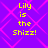 Yellow pixelated text 'Lily is the Shizz!' repeated four times on a purple background with pink diamond patterns.
