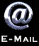 Animated contact sheet of 18 metallic @-symbol email icons with varying 3D rotations and reflections, each paired with "E-MAIL" text on black backgrounds.