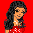 Pixel art of a woman in red polka-dot dress and high heels against solid red background with text "i'm on pirell".