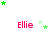 four and four displays the name "Ellie" in pink text with green stars scattered around each instance