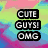 Six- of celebrity-themed buddy icons with text overlays, featuring a colorful background and grayscale portraits