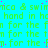 A static image with a bright cyan background displaying repeated green text patterns and scattered pink dots.