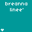 Teal background with repeated white text 'breanna linee' and varying numbers of small white star icons arranged in vertical