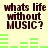 Pixelated text "whats life without MUSIC?" appears above green audio equalizer bars on a light yellow background, with variations in bar height across frames.
