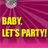 A static contact sheet of two identical animated frames showing a disco-themed graphic with bold yellow text on a magenta background featuring a silver disco ball and radiating light beams.