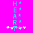 A static image with a bright pink background displays the word "HEART" in cyan letters, each letter accompanied by a small star, with white and pink flower-like shapes at the bottom.