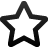 Black wireframe star outline on light gray background, five-pointed shape with uniform stroke width, no internal fill or text.