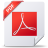 Red square with white Adobe PDF symbol on white document background, red ribbon in top-left corner.