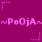 A static image with a solid magenta background featuring repeated pink text and star-shaped pixel art elements.