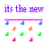 Pixelated text and symbols arranged in a with musical notes, colored shapes, and a flower graphic. The image contains multiple distinct visual elements including text phrases like 'its the new', 'ring pops', and 'BLING X POP'