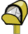 Yellow mailbox with black outline on yellow pole; white envelope inside, varying states of open and closed flaps