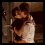 A sequence of showing a couple embracing, followed by two text with partial phrases on brown backgrounds
