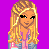 Pixelated character with long blonde hair and pink jacket, standing against purple background with text "i wanna perfect be but i'm ME!!!" in cyan and pink.