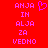 Red background with pink pixelated text and a heart symbol, showing two identical static frames side-by-side.