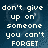 Pixelated text on a blue background with a faint heart outline, split into two sections.