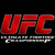 Red UFC logo with metallic silver text below on black background, two identical copies side-by-side in top and one copy centered below
