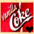 Pixelated red background with white stylized text, black heart symbol, and light-colored border.