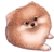 Animated sequence of a small brown dog with fluffy fur in three distinct poses