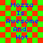 Blue text on a red and green checkered background reads "Mozza Is Awesome And... Hot" in two identical vertical with one showing faint radial lines