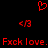 Red pixelated heart symbol above two red musical note symbols, with repeated text below on black background.