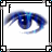 Blue eye with white sclera and black pupil, set against white background, with text below changing from 'f' to 'foreverwatching' across frames.