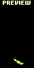 Animated sequence of green glowing particle trails forming and dissipating against a black background with repeated 'PREVIEW' text.