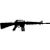 A split-frame contact sheet showing a pixelated black rifle on white background and green text "Original Icons .com" on dark green background.