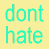 A static image with a yellow top section and purple bottom sections containing text fragments, dots, and a heart symbol.