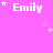 A pink background displays the name 'Emily' in white text with varying star placements