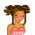 Pixel art contact sheet showing three frames of a beach-themed animated buddy icon with a female character in swimwear and text elements.