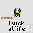 Pixelated cartoon character with white hair and yellow outfit sits in a crystal ball, text below reads 'Isuckatlife' on light gray background.